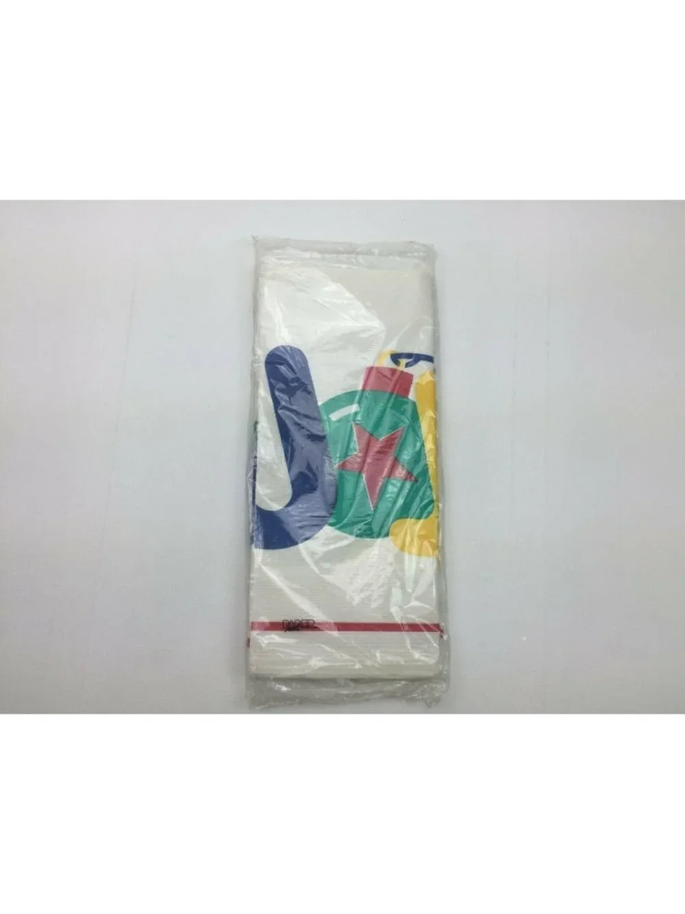 Vtg Paper Art Party Extra Large Tablecover Tablecloth Joy Ornament Christmas